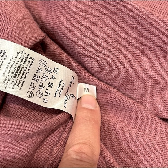 CONTE of Florence Dusty Rose Cotton Crewneck Sweater Size Medium - Picture 7 of 7